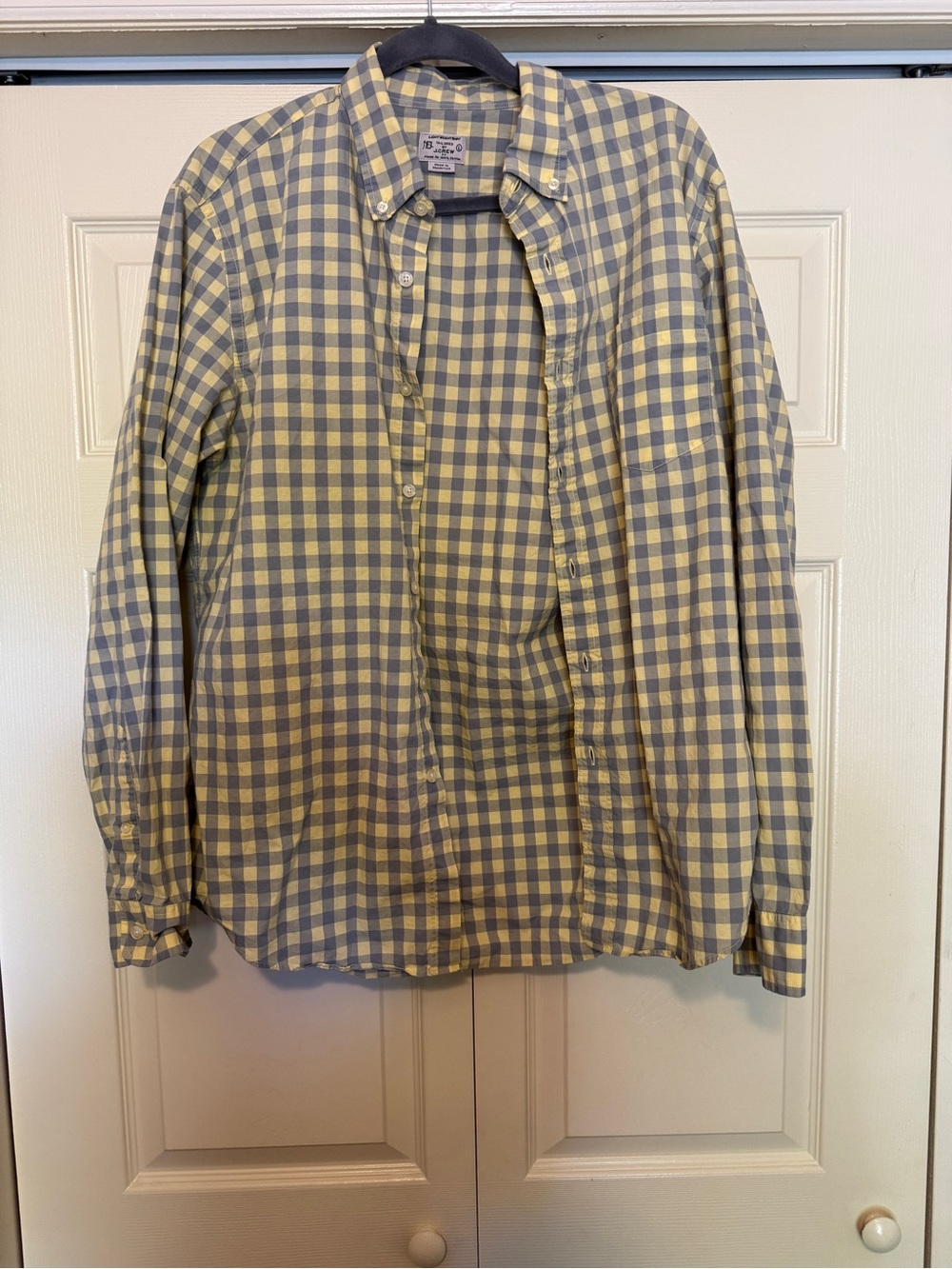 J. Crew light blue and yellow Gingham Button-Down Shirt